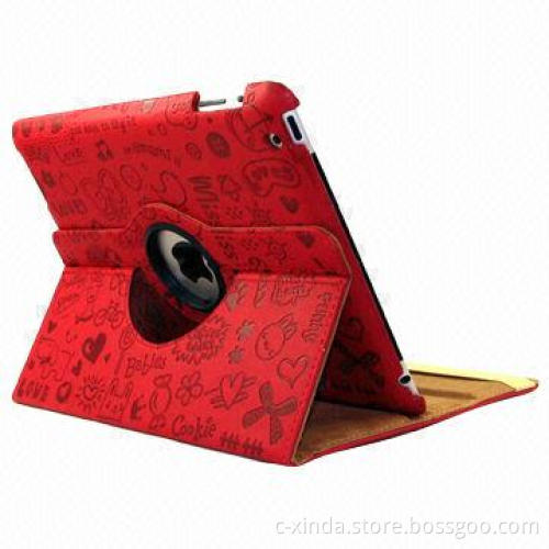 Leather Case for iPad 3, Stand Book Carry Style with Sleep Function